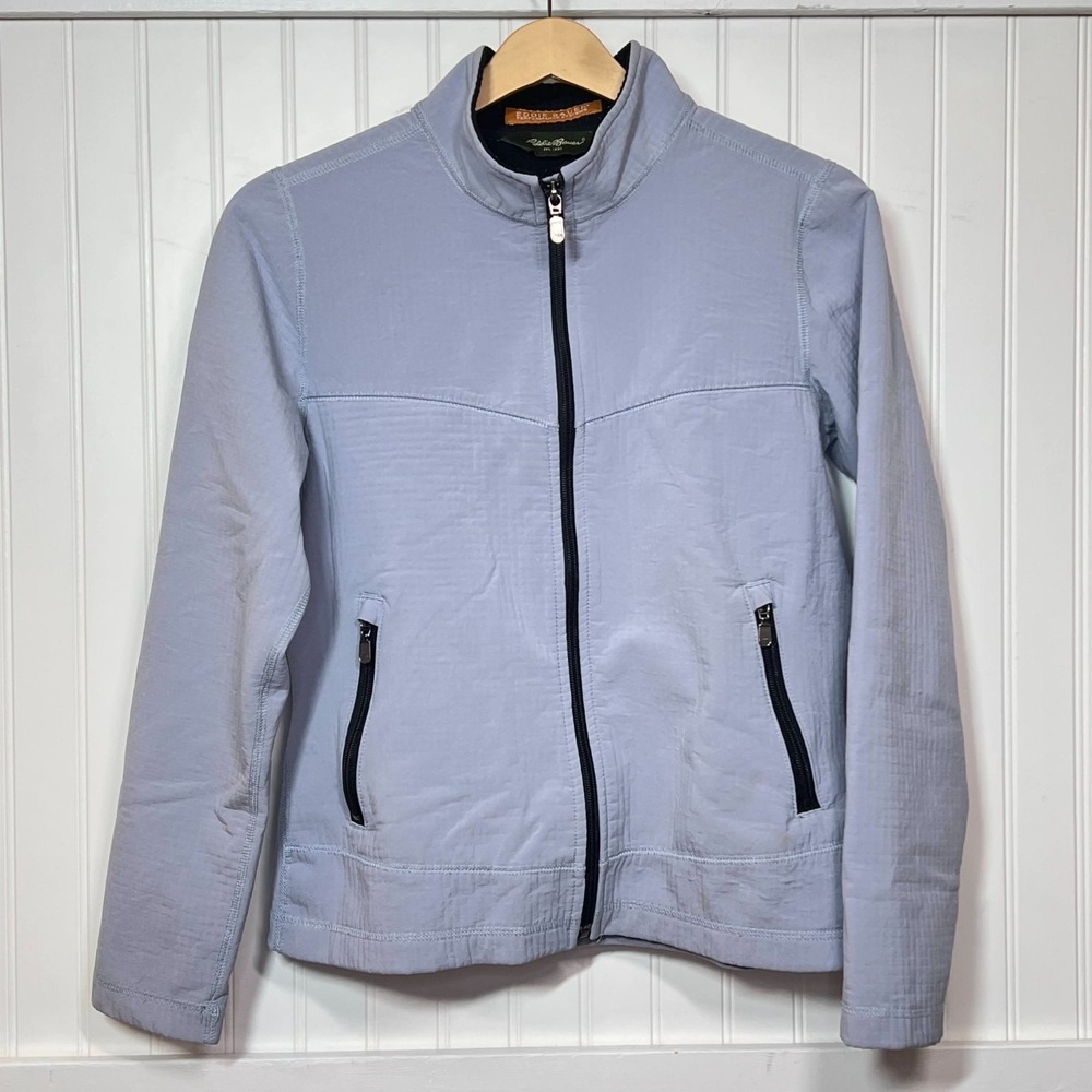 Eddie Bauer Jacket Gorpcore Lightweight Full Zip Stand Collar Gray Blue Size S